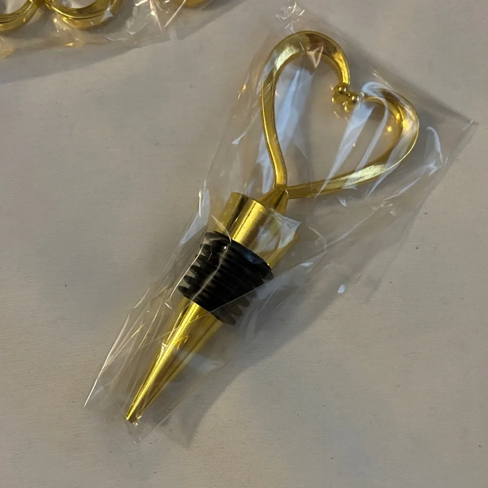 22 Gold Heart Wine Bottle Stoppers